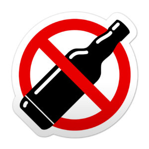 Pegatina simbolo prohibido alcohol