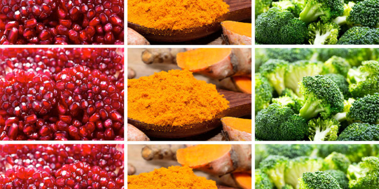 Régulateurs cellulaires efficaces contre le cancer : grenade, curcuma, brocoli (1/7)